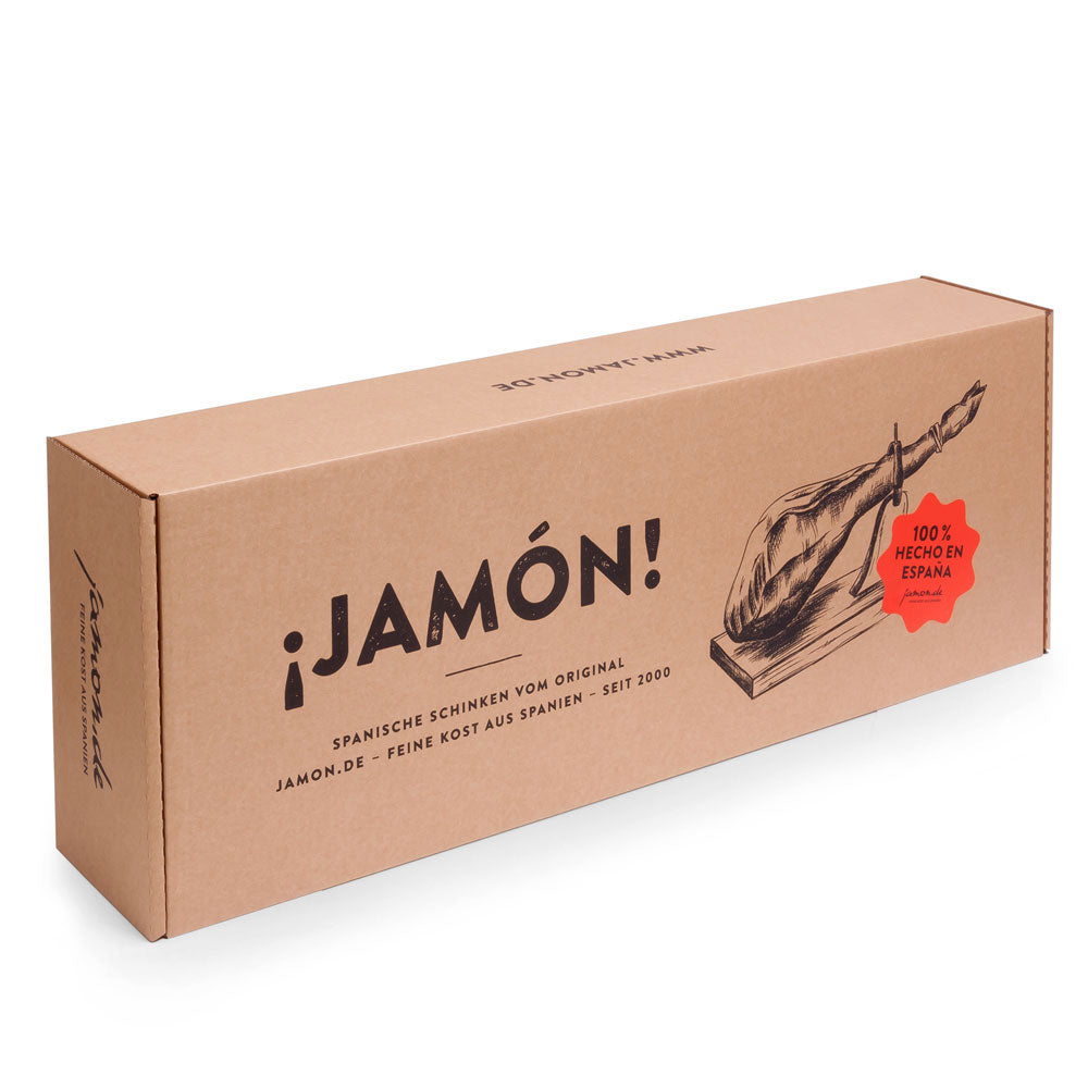 JAMON-BOX NR. 1 - Serrano-Schinken 4,5kg im Geschenkkarton mit Zubehör