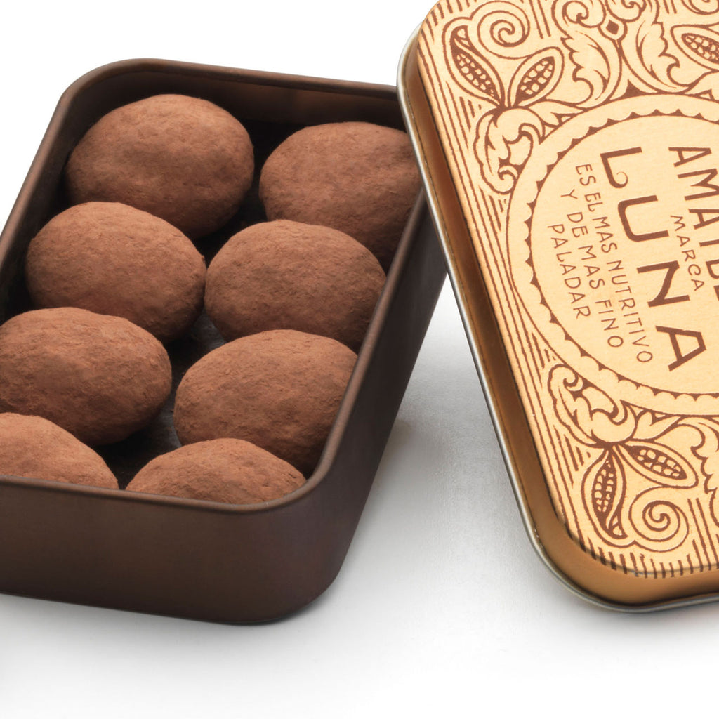 Pralinen-Box mit Amatllons | Schokoladenpralinen aus Marcona-Mandeln 35g