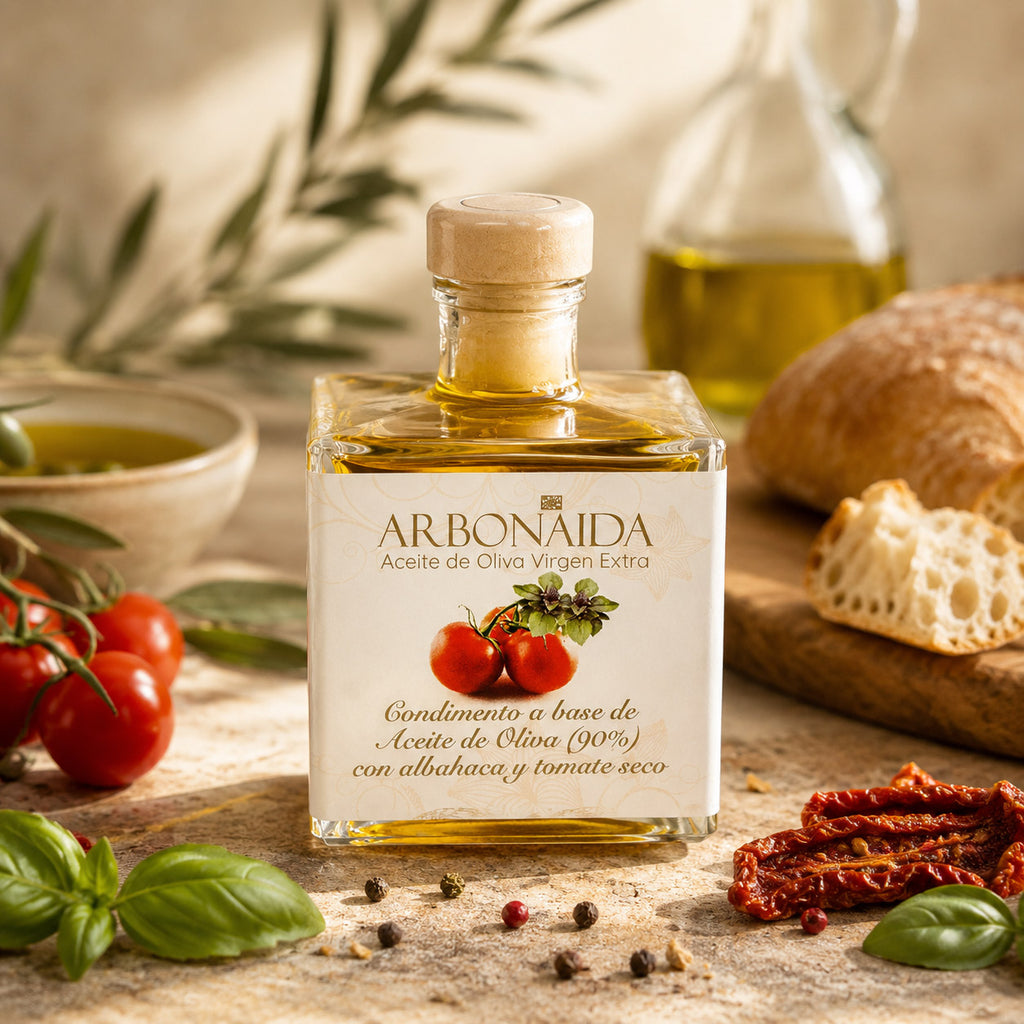 Arbonaida Mikado Esencia – Olivenöl mit Basilikum & Tomate | 100 ml | Spanien