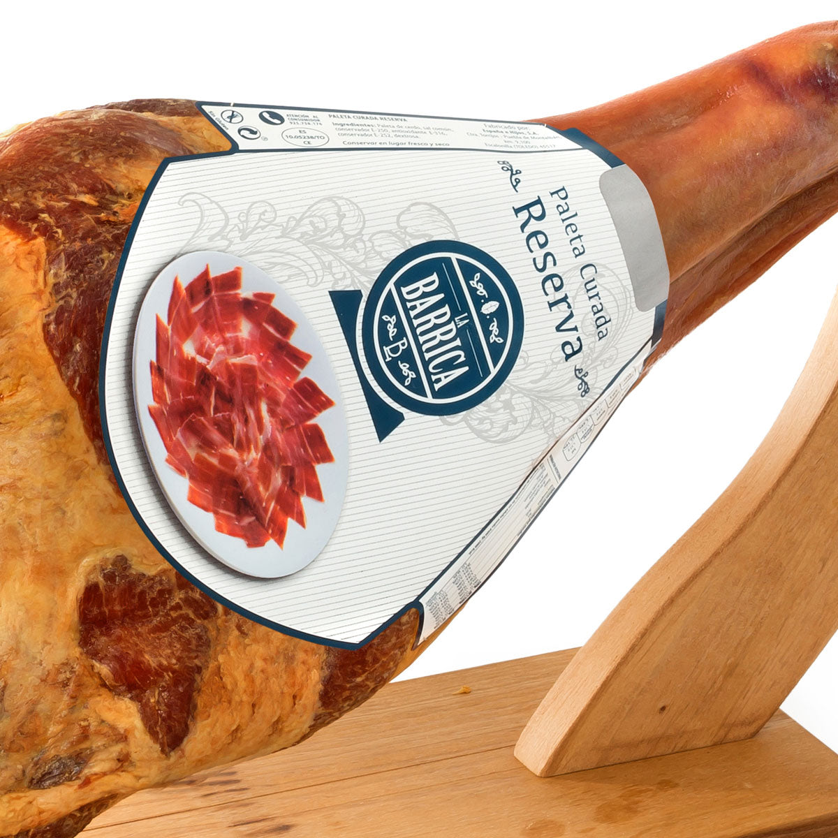 Serrano-Schinken Paleta Reserva Barrica - Mit Schinkenständer und Messer