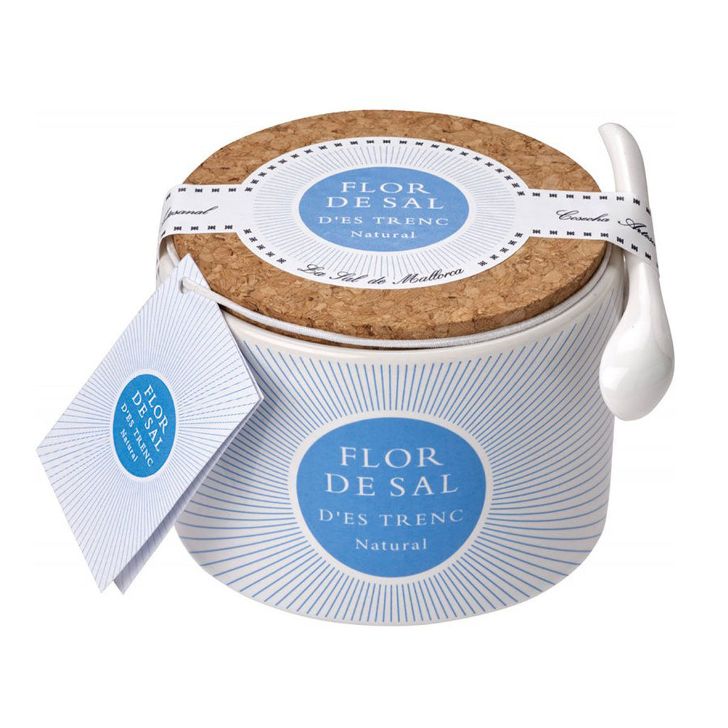 Flor de Sal Natural D’Es Trenc Mallorca – In Keramikdose mit Löffelchen 100g