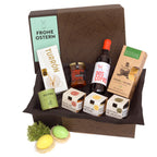 FROHE OSTERN - Festlicher Präsentkorb mit edlen Patés, Rotwein und Turrón