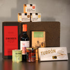 FROHES FEST - Weihnachtliche Geschenk-Box mit edlen Patés, Rotwein und Turrón
