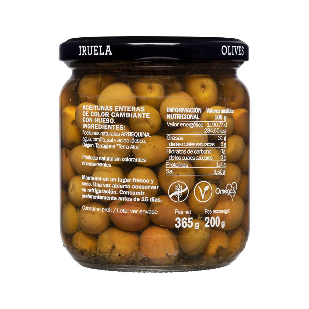 Aceitunas Arbequina - Naturbelassene Arbequina-Oliven mit Thymian
