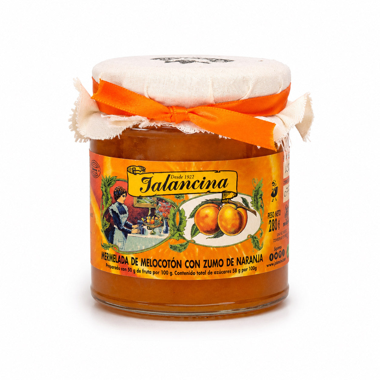 Jalancina – Pfirsichmarmelade mit Orangensaft | 280 g | Spanien, Valencia