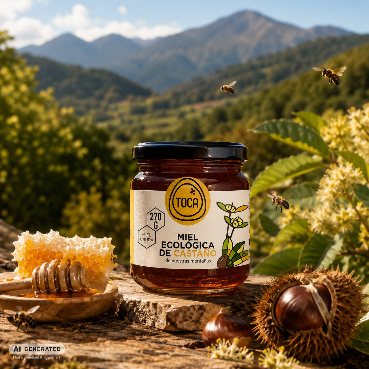 TOCA –  Miel de Castaño, Kastanienhonig, roh | 270 g | Spanien, Galicien