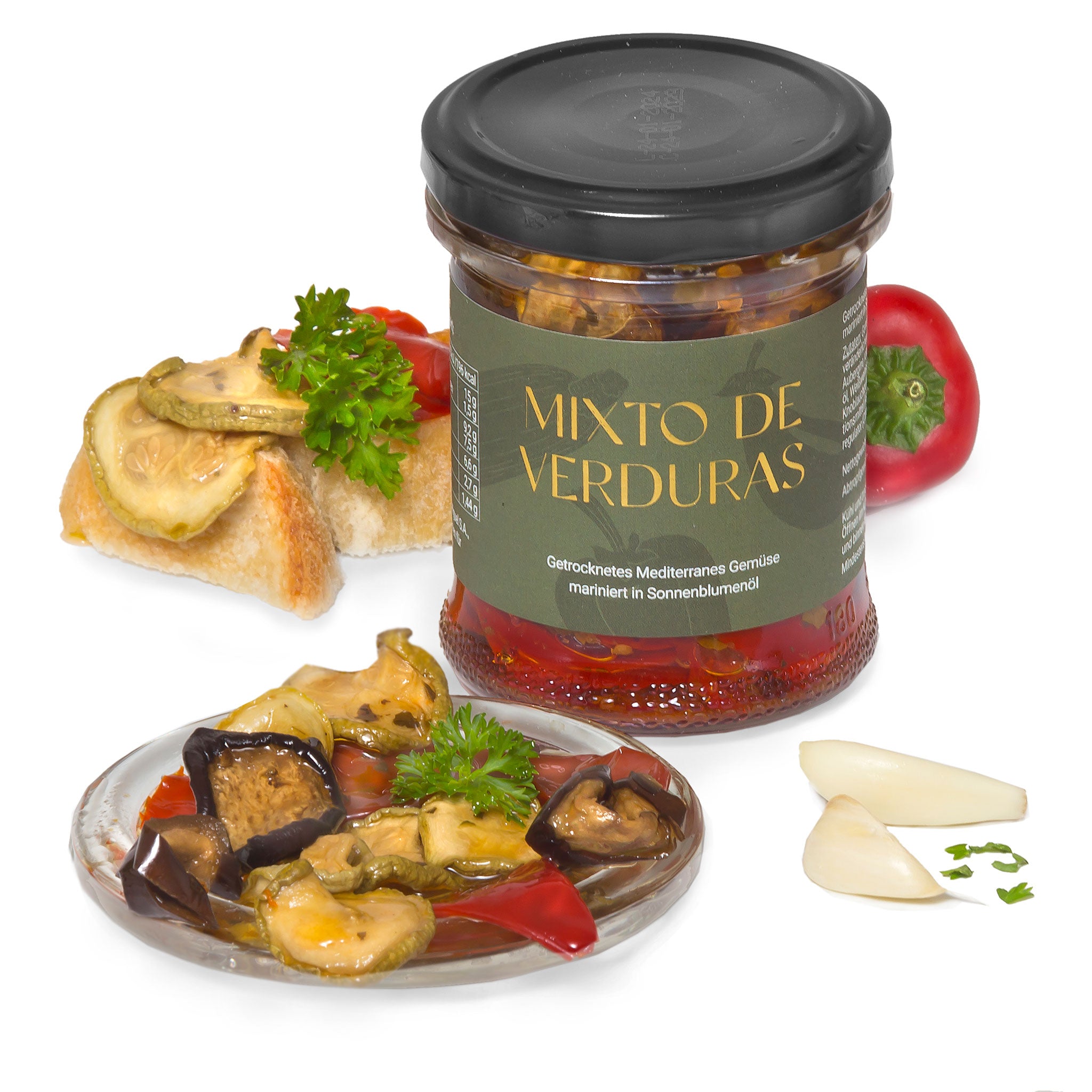 Mixto de Verduras - Mediterranes Antipasti-Gemüse mariniert in Sonnenblumenöl
