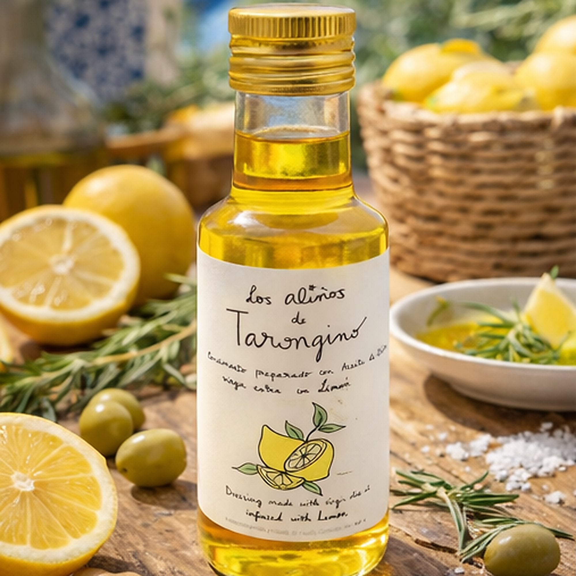 Natives Olivenöl Extra mit Zitrone – Tarongino Zitronenöl aus Spanien (100 ml)