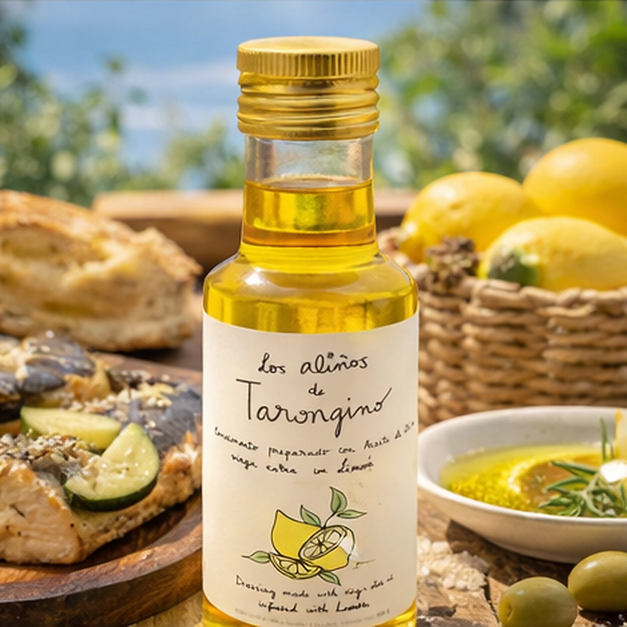 Natives Olivenöl Extra mit Zitrone – Tarongino Zitronenöl aus Spanien (100 ml)