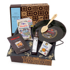 PAELLA-BOX mit Paella-Pfanne, Reis, Olivenöl, Safran-Gewürz & Löffel