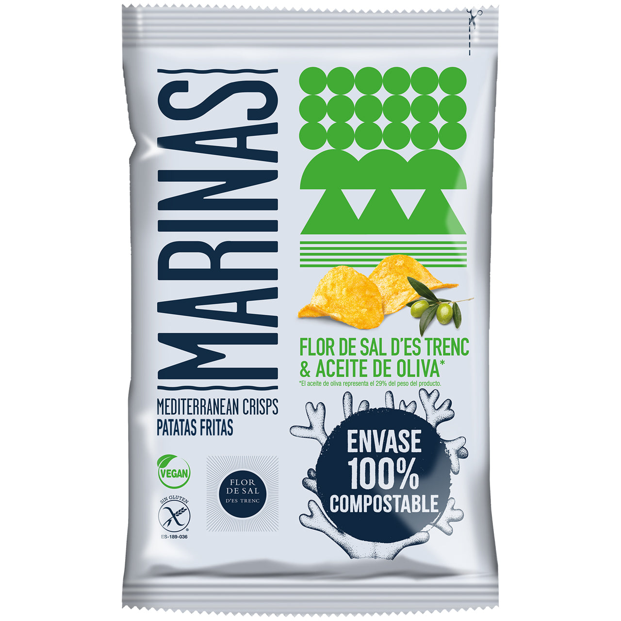 Patatas Fritas MARINAS - Kartoffelchips mit Olivenöl und Flor de Sal 47g