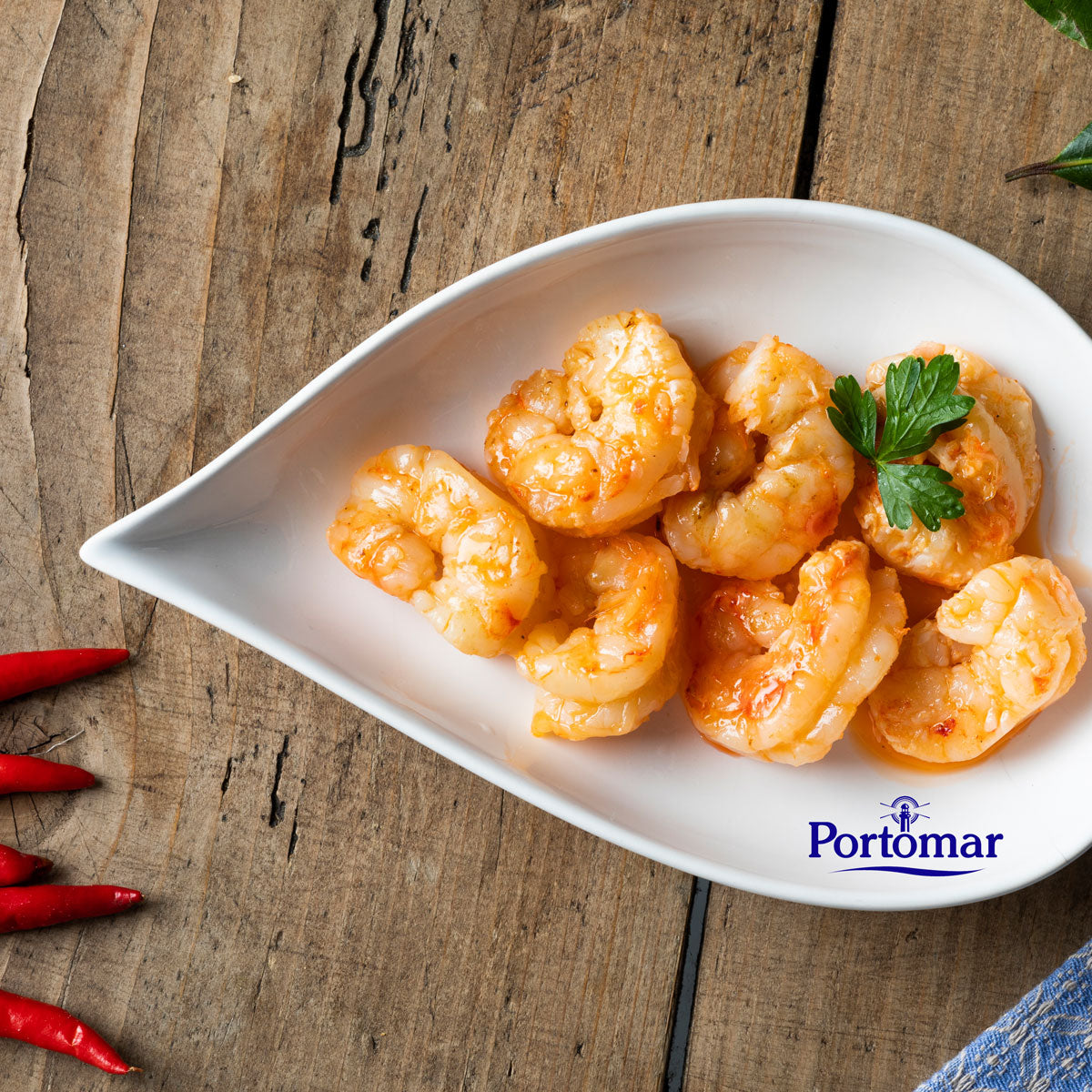 Gambas al ajillo en aceite de oliva – Gambas in Knoblauchöl gebraten
