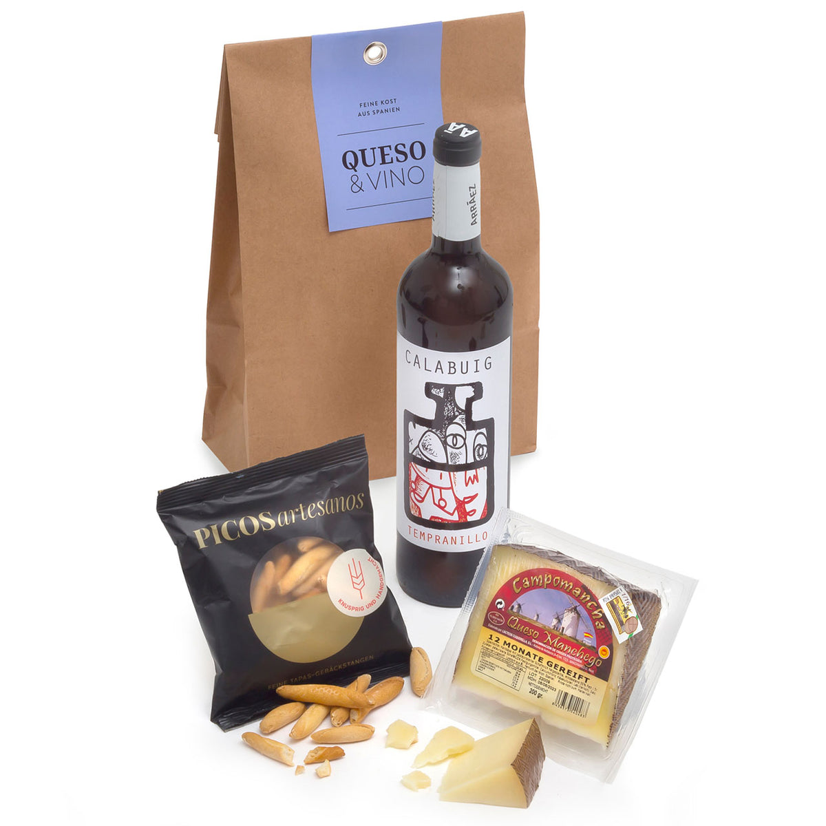 QUESO Y VINO - Spanischer Rotwein, Manchego-Käse und Cracker