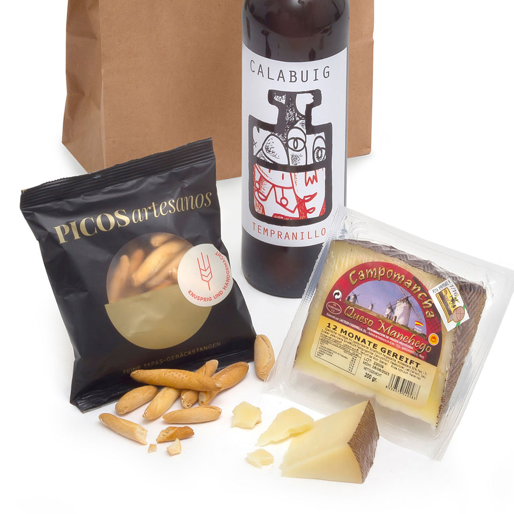 QUESO Y VINO - Spanischer Rotwein, Manchego-Käse und Cracker