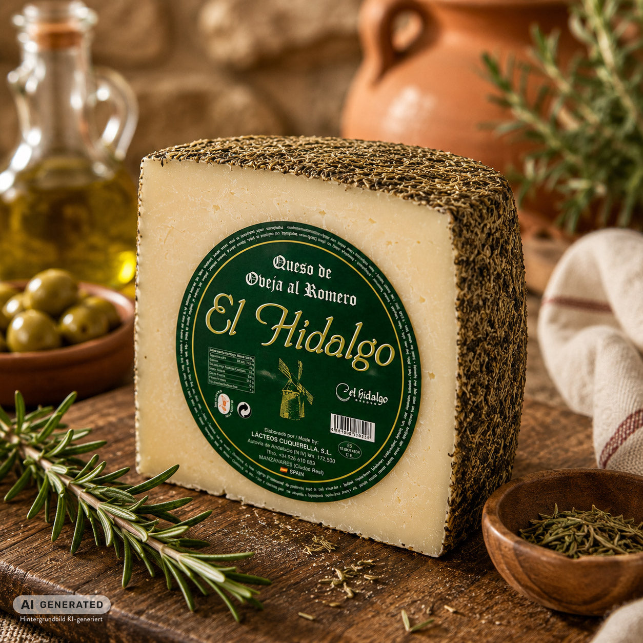Schafskäse Curado mit Rosmarin ummantelt - In Keilform 300g