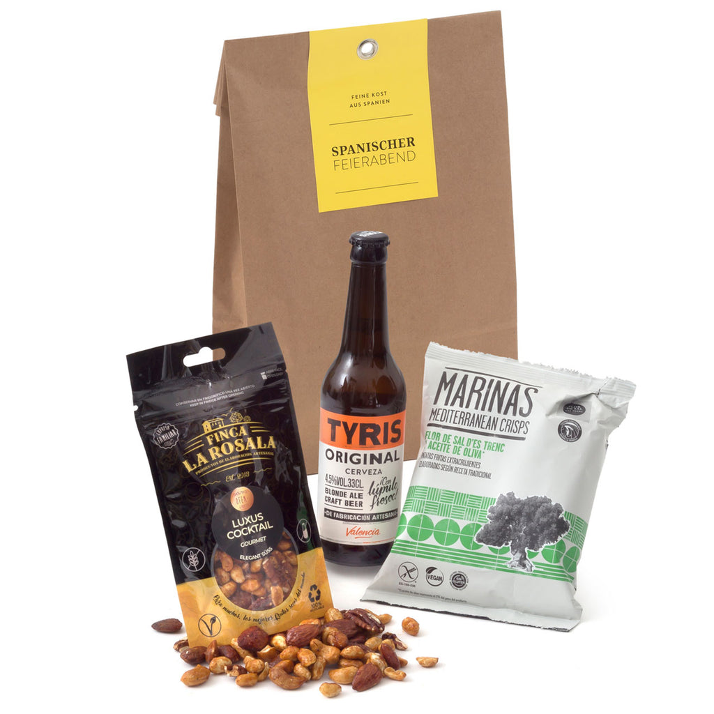 Spanischer Feierabend - Craft-Bier, Nüsse und Kartoffelchips aus Spanien