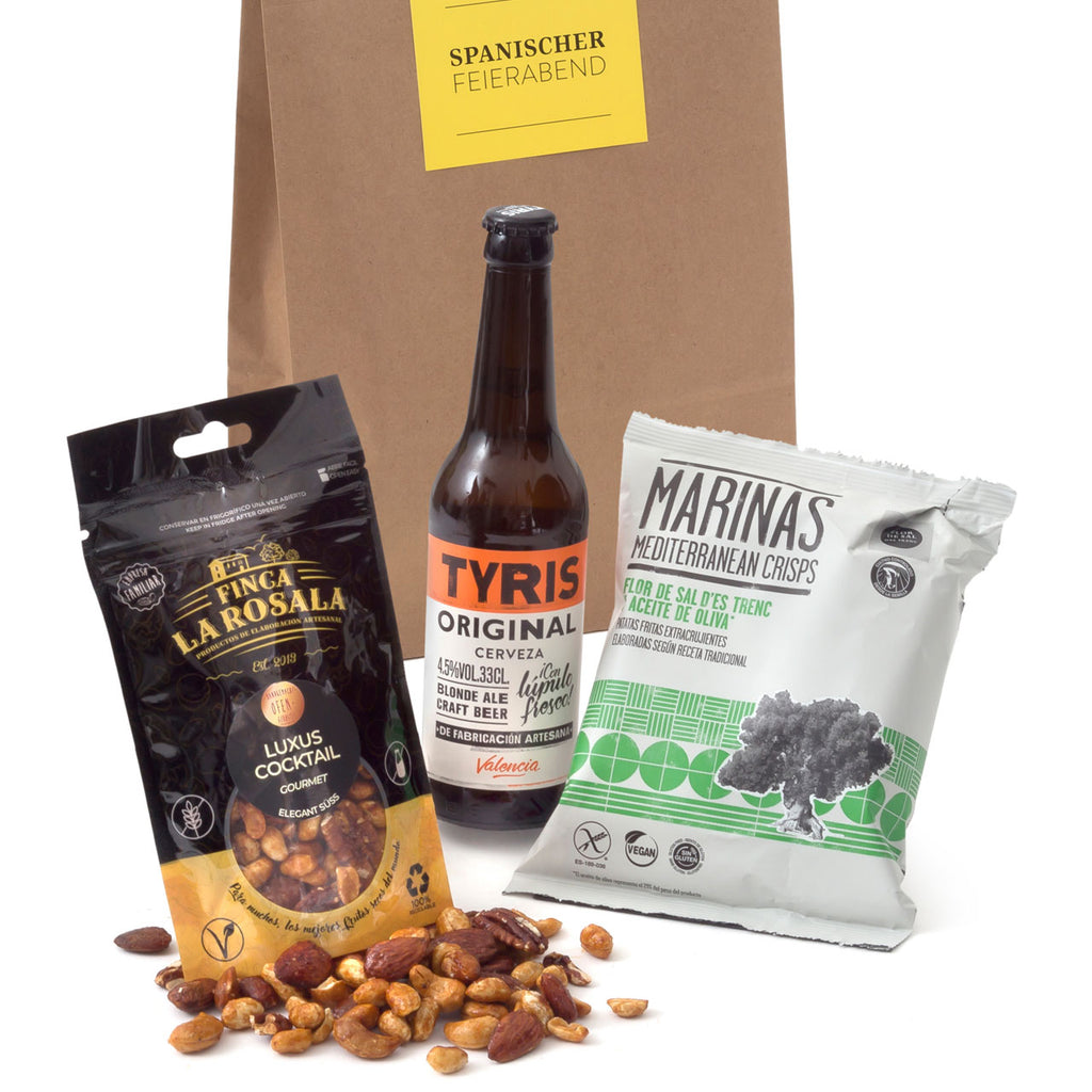 Spanischer Feierabend - Craft-Bier, Nüsse und Kartoffelchips aus Spanien