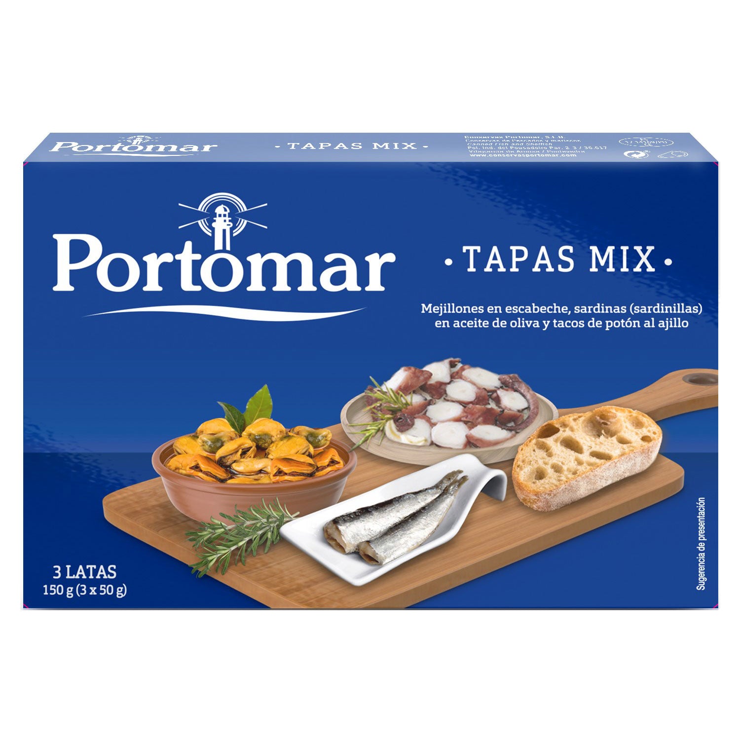 Tapas-Mix "Fisch und Meer" - Mejillones, Sardinillas und Pulpo