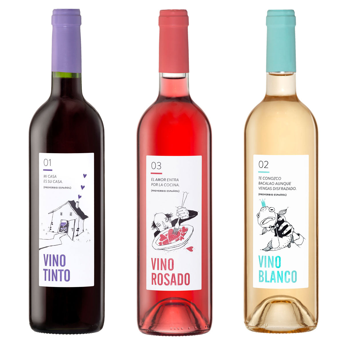 Hausweinpaket 4 - Tinto, Blanco, Rosado (3 Flaschen)