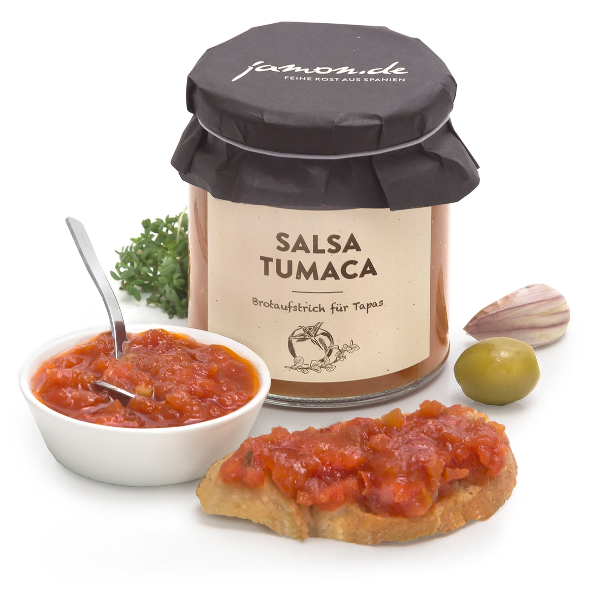 Salsa Tumaca - Tapas-Sauce Bruschetta mit Tomaten und Knoblauch