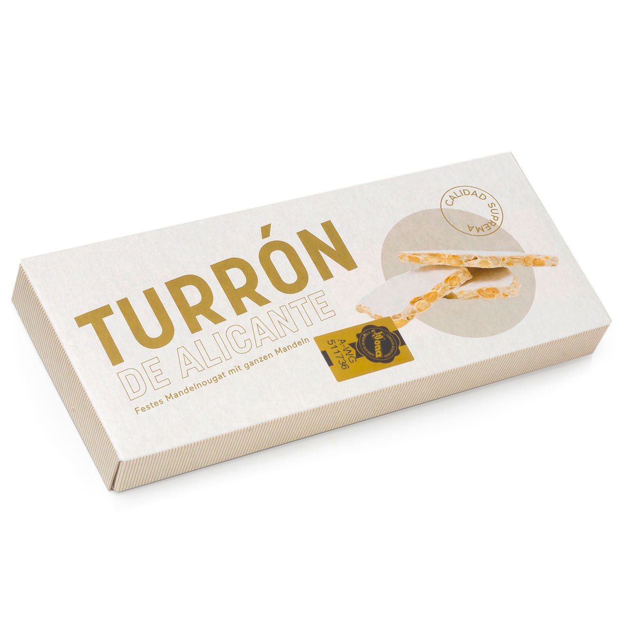 Turrón de Alicante - Festes Mandelnougat aus ganzen Mandeln
