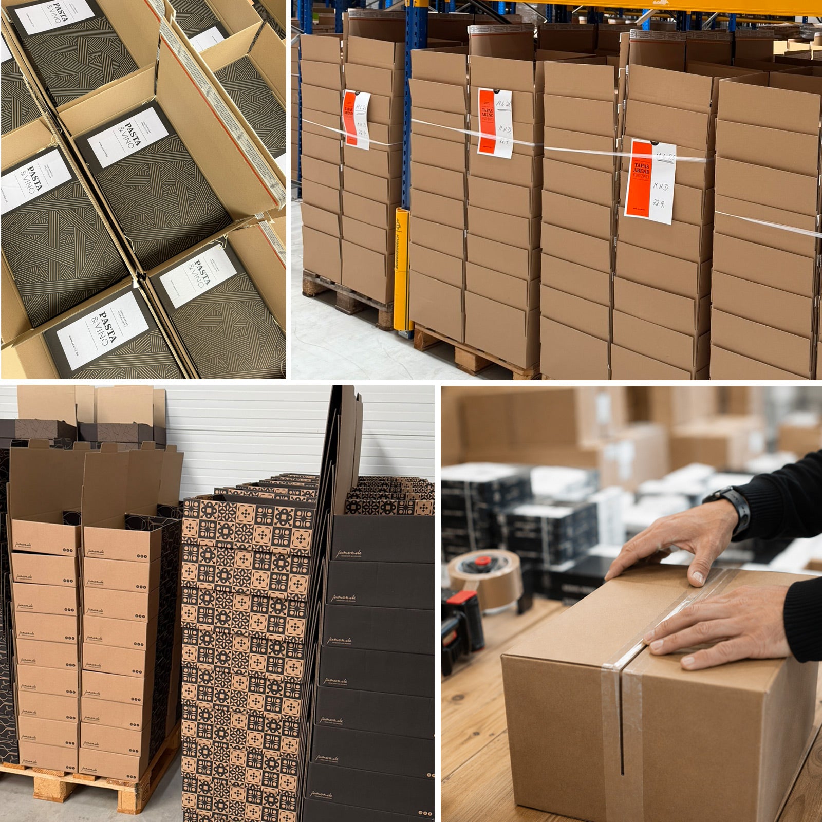 Verpackte Versandkartons für den Firmenkunden-Versand